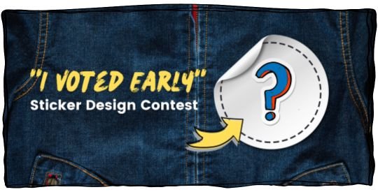 Jean jacket with and arrow pointing at a sticker featuring a question mark