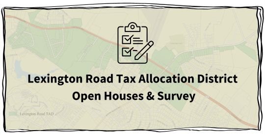 Lexington Road Tax Allocation District Text on map background
