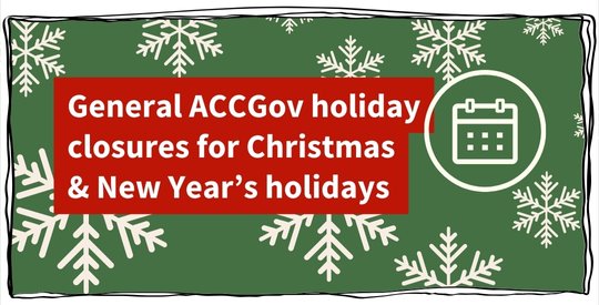 Green background with white snowflake graphics and a calendar icon