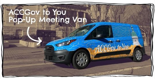 ACCGov to You van parked in front of City Hall