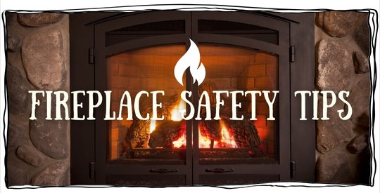 Fireplace with a crackling fire burning brightly