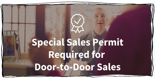 A man greeting someone in a doorway with text overlaid