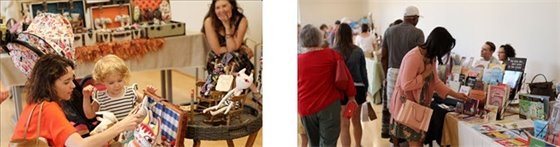 People perusing goods for sale