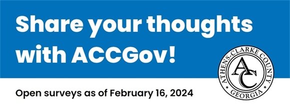 Blue and White ACCGov Surveys Email Header Image