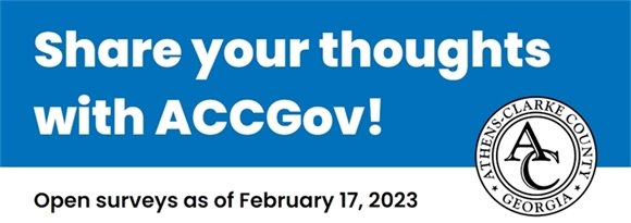 Blue and White ACCGov Surveys Email Header Image