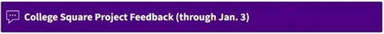 A purple button linking to the College Square Plaza Improvements