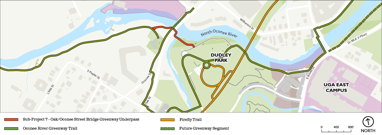 Oak/Oconee St Underpass Map