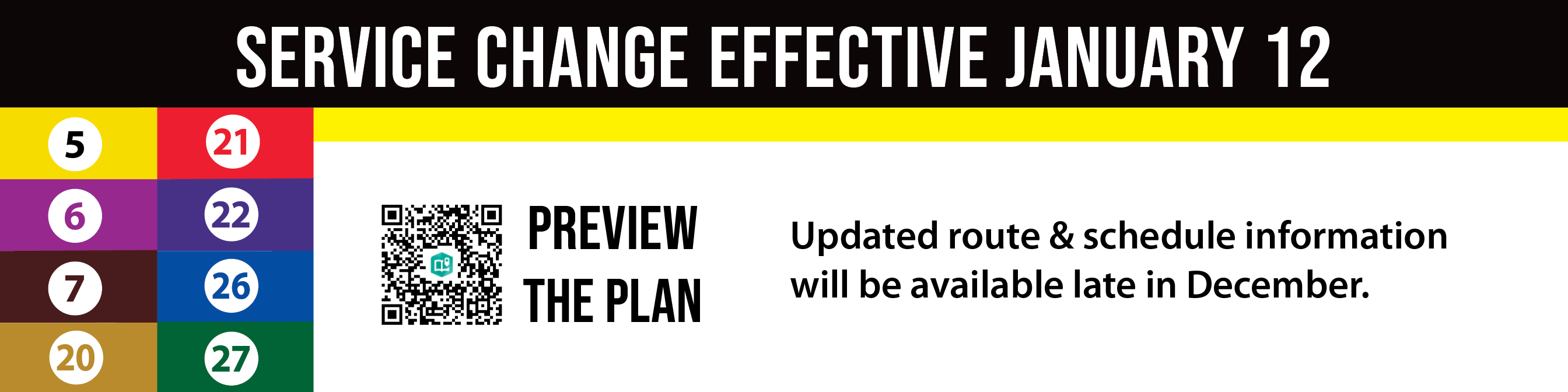 Service change goes into effect on January 12