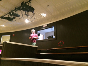 Unexplained blue light in the Morton Theatre