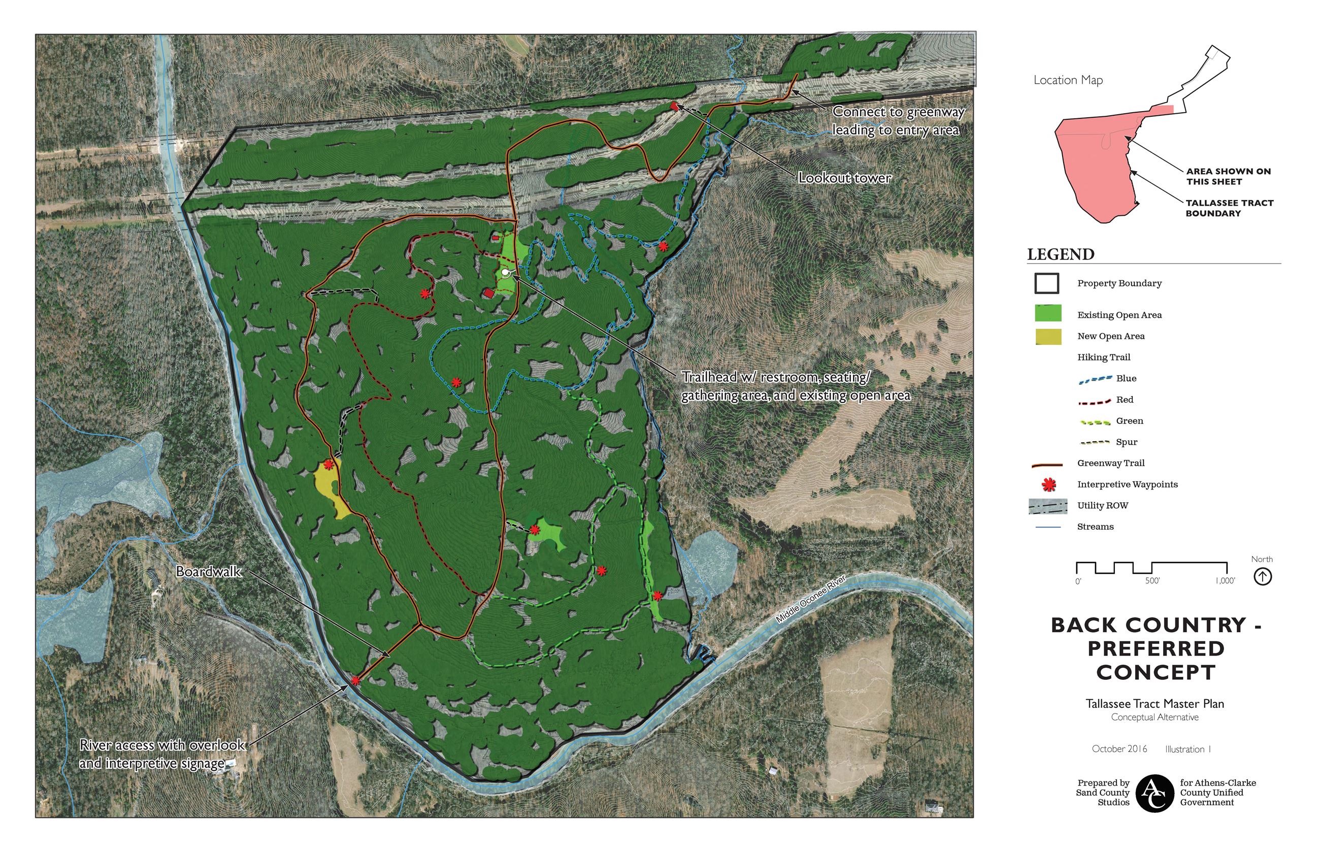 Tallassee Forest Master Plan Back Country Preferred Concept
