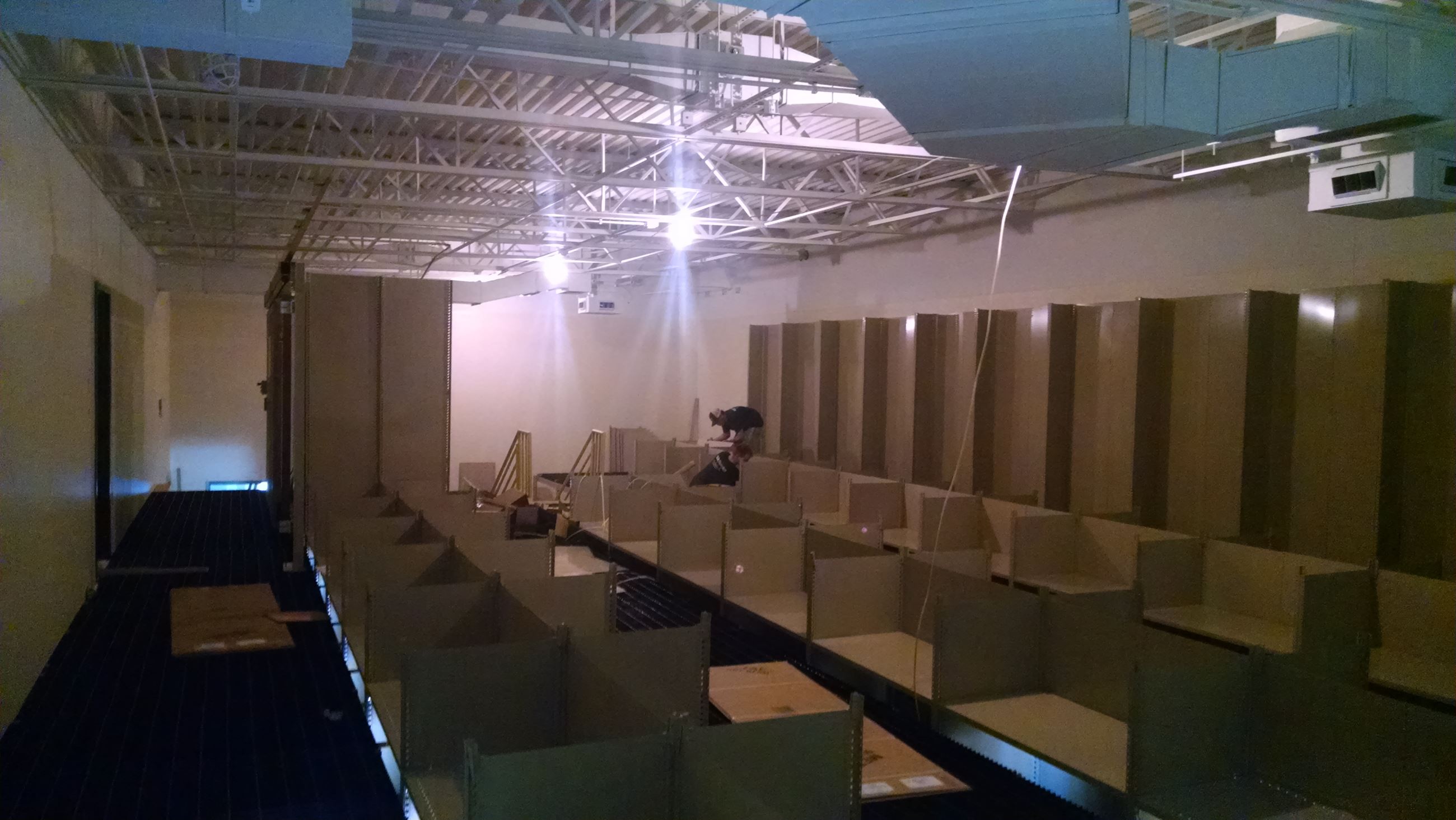 Storage shelves for evidence