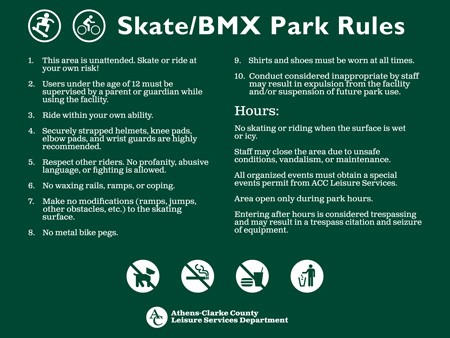 Skate park rules