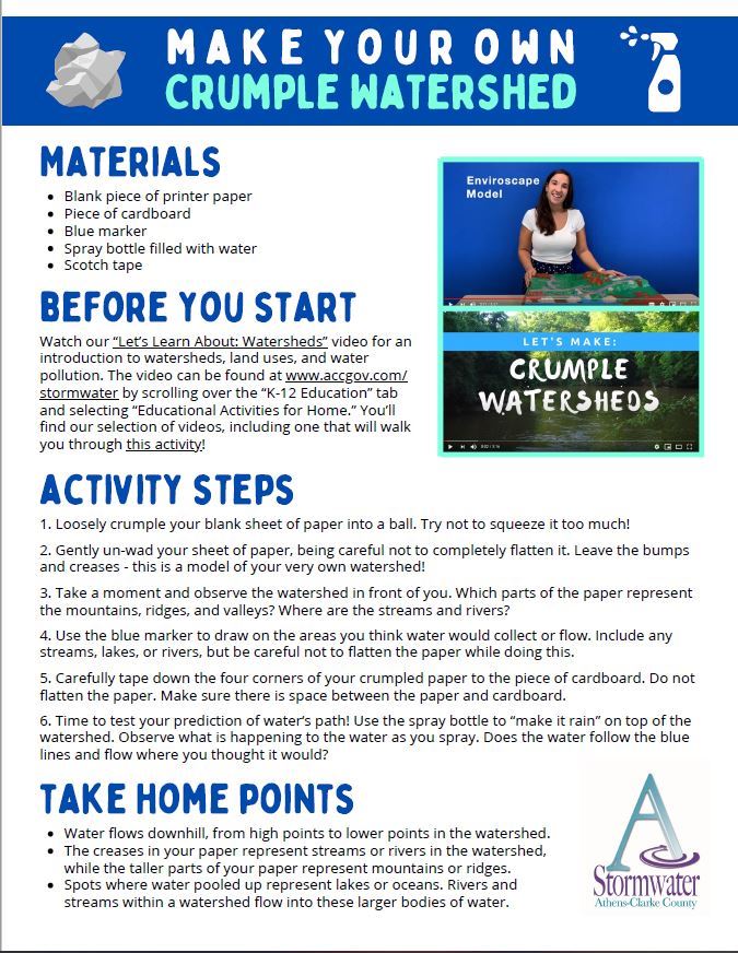 crumple watershed lesson plan