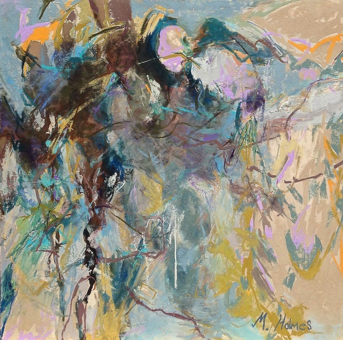 Marcia Holmes, Wisteria IV, 2019, Pastel on paper, 15.5" x 15.5"