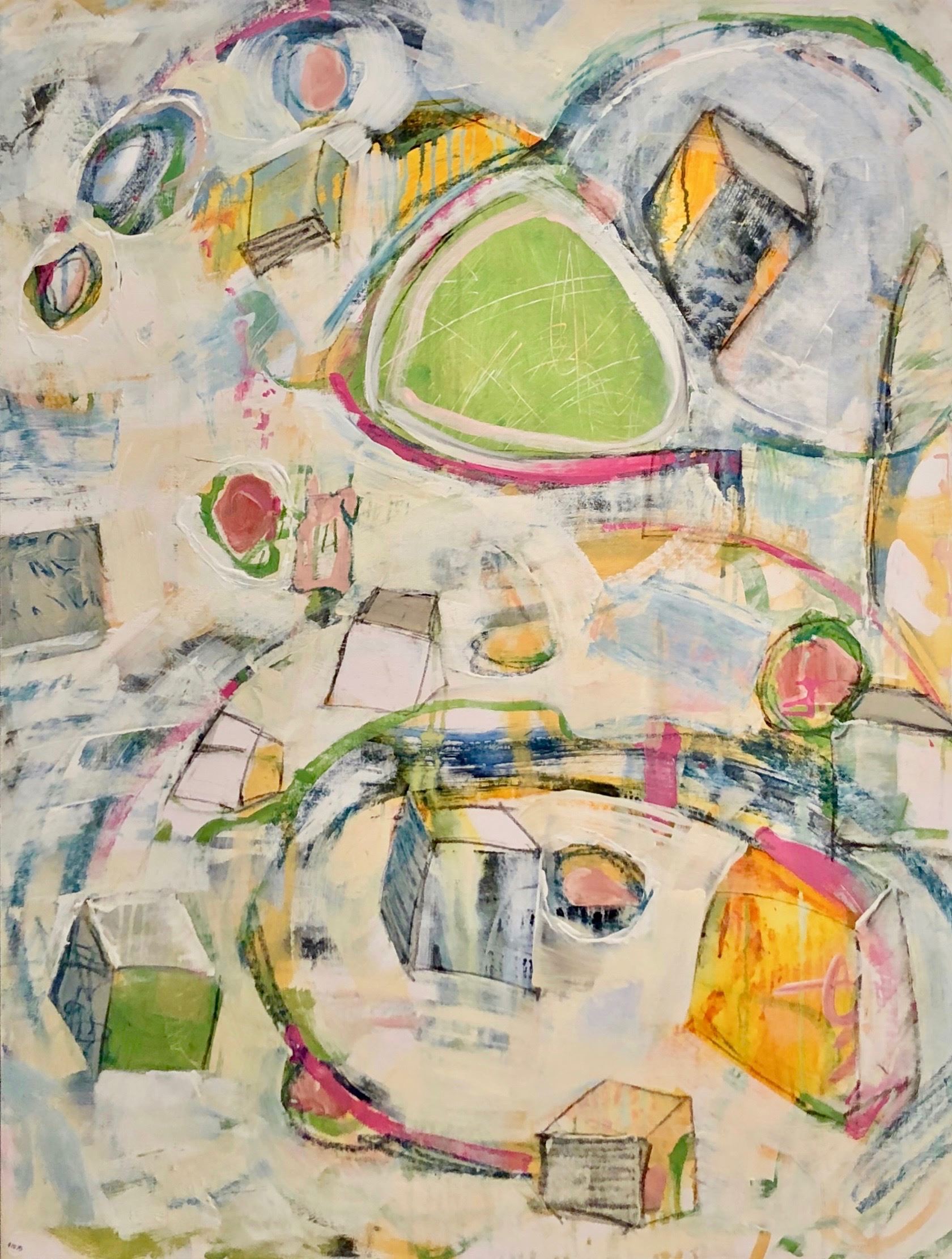 Gayle Hurley, Adventures of Pink Bunny, 2019, Mixed media, 49.5" 37"