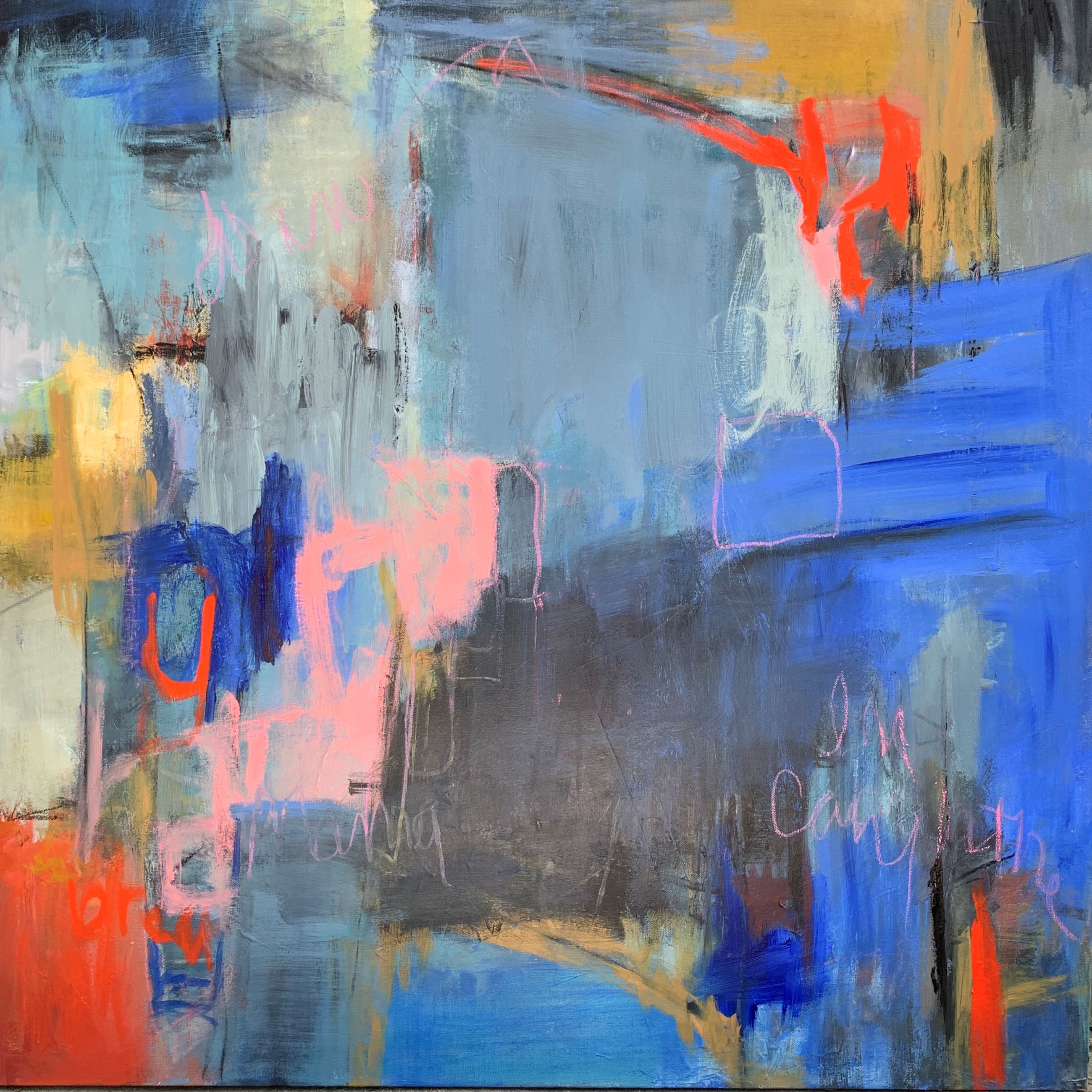 Patricia Payne, Taking the Train Home, 2021, Acrylic and drawing media, 36" x 36"