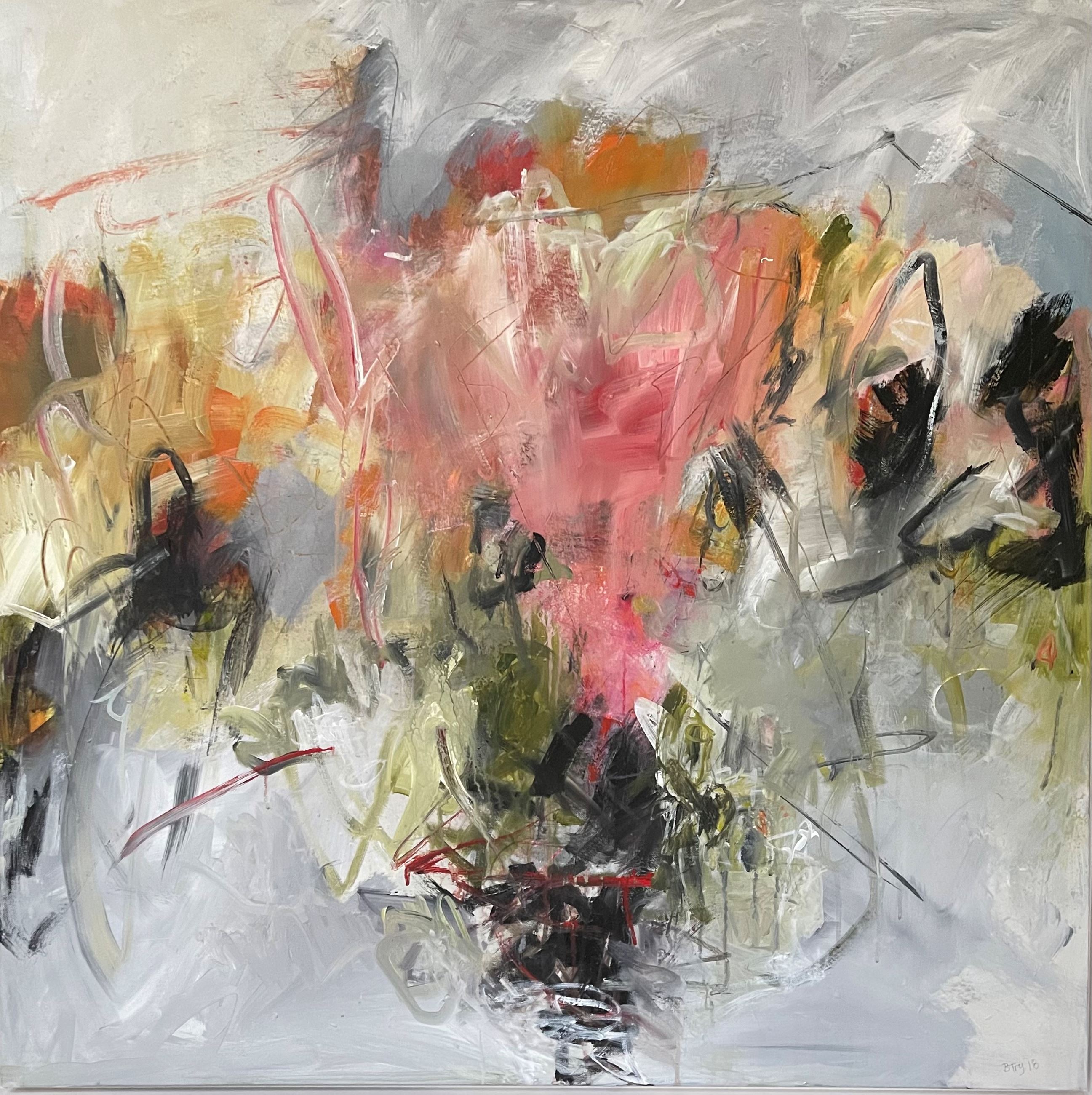 Bjork Tryggvadottir, My Flower, 2019, Acrylic on canvas, 36" x 36"