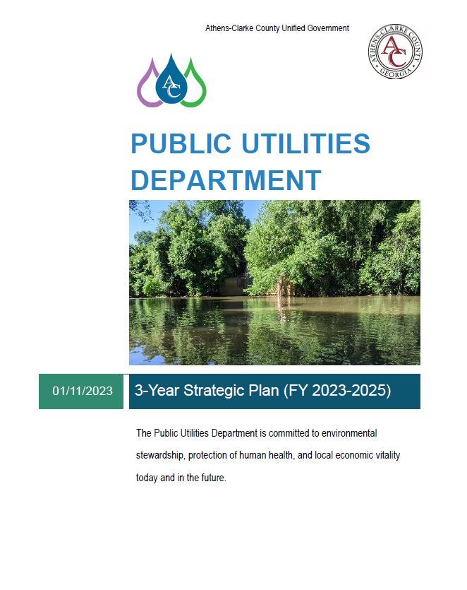 Cover of FY23-25 Strategic Plan, includes image of a river