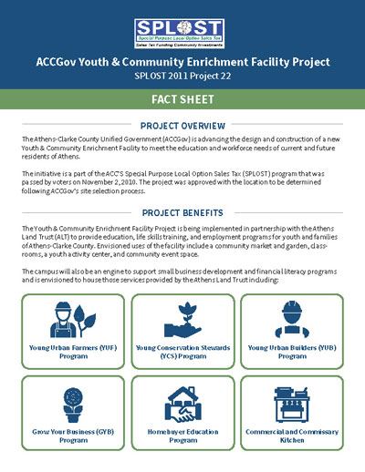 Youth & Community Enrichment Facility infographic