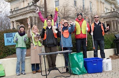 Downtown Sticker Removal